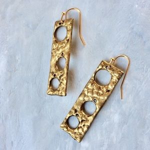 New hammered rectangle earrings